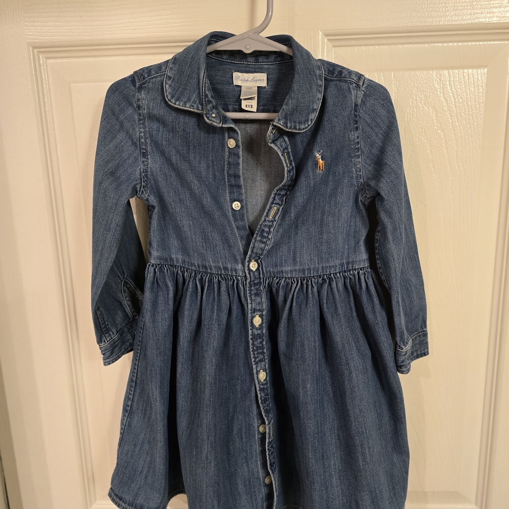 Ralph Lauren Blue Denim Kids Casual Dress